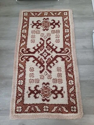 £35 • Buy Vintage 60`s 70`s Retro Hand-hooked Area Rug 140cm X 77cm Approx