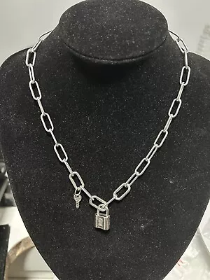 PANDORA Me Link Chain Necklace And Lock & Key Charm. SIZE 18 Inches • $89