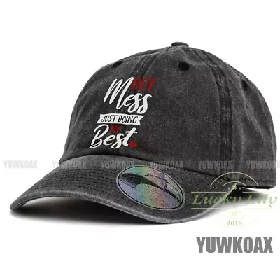 Hot Mess Just Doing My Best Unisex Baseball Cap Denim Hat Dad Hats For Men • $16.06