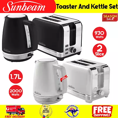 Electric Kettle & Toaster SET Combo Chrome Steel Chic Collection Breakfast Pack • $150.99