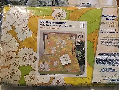 Vintage Burlington House Sheets.  Never Never Iron.  Pattern Is Devonshire Garde • $18.99