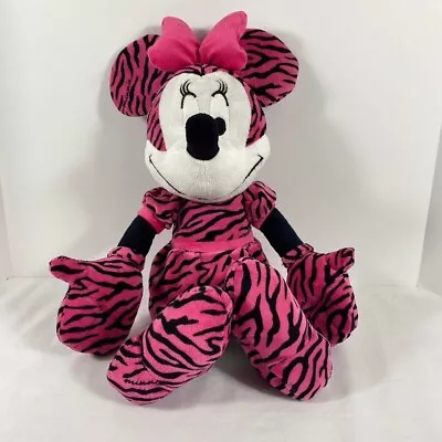 Disney Minnie Mouse Pink Zebra Strip Plush • $15