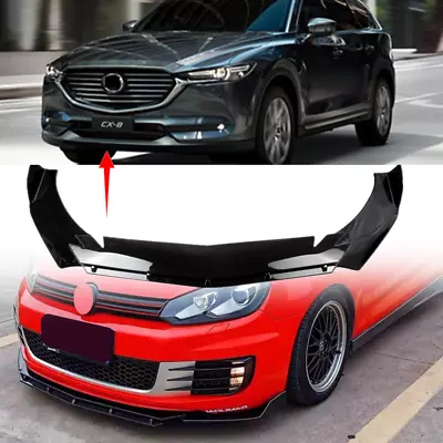 Universal Adjustable Front Bumper Lip Splitter Spoiler Glossy For Mazda CX-8 • $47.97