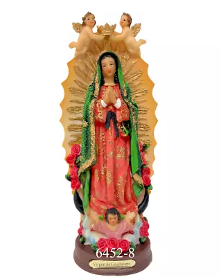 Virgen Guadalupe Con Angeles 9  Our Lady Of Guadalupe Religious Figure • $22.99