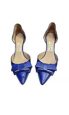 Salvatore Ferragamo Blue Leather Heels - 8.5US • $150