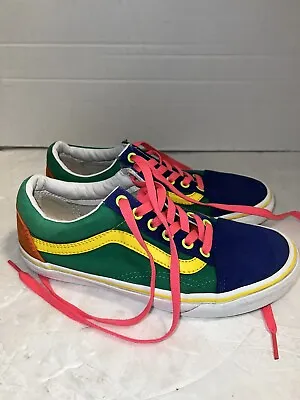 Vans Off The Wall Women’s  Pink/Green/Yellow/Blue Skateboarding Shoes Size 6 • $14