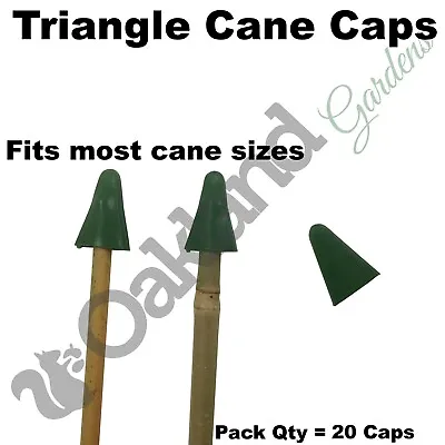 Triangle Garden Cane Caps Rubber Protector Topper Eye Protection Bamboo Qty= 20 • £4.95