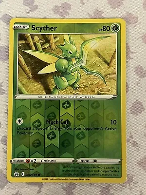 Pokémon TCG Scyther Crown Zenith 006/159 Reverse Holo Common • $1.24