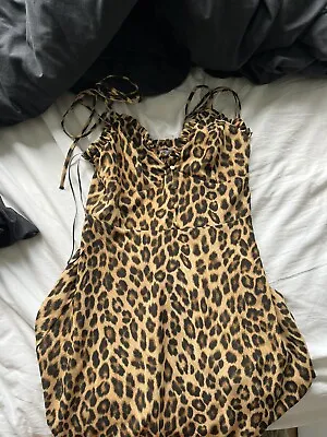 Zara Leopard Print Dress With Buttons Size Xs • £9.99