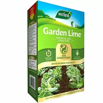 Westland Garden Lime Soil Conditioner - Calcium Raises PH Healthy Growth - 4kg • £9.85