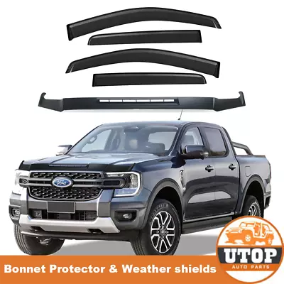 Bonnet Protector Window Visors Weather Shields For Ford Ranger Raptor 2022 2023+ • $157.22