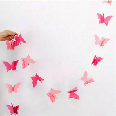 £4.51 • Buy 2.7m Colorful Butterfly Bunting Banner Hanging Wedding Party Garland Home Decor