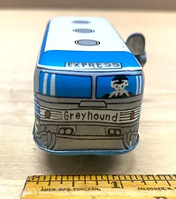 Vintage Litho Windup Tin Toy Greyhound Express Bus/Japan • $16