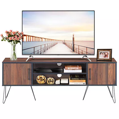 TV Stand Media Center Home Cabinet & Shelf Hold Up To 65  TV W/ Metal Leg • $109.99