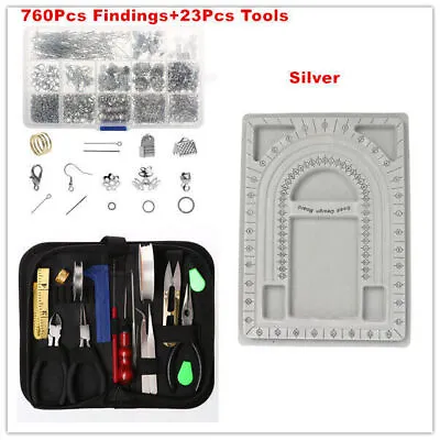 £8.09 • Buy Jewellery Making Starter Kit Beads Tool Findings Wire Pliers Set Necklace Repair
