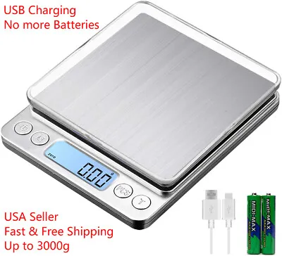 Kitchen Scale Portable 2000g X 0.1g Digital LCD Scale Jewelry Food Balance • $11.99
