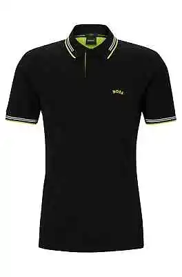 HUGO BOSS Paul Curved Men’s Polo Shirt With Contrast Logo  Slim Fit • $65