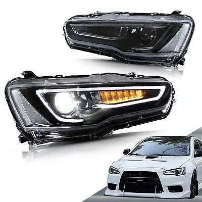 VLAND LED Headlights Audi Style For 2008-2017 Mitsubishi Lancer /Evo X Pair • $359