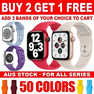 $4.95 • Buy For Apple Watch Band Strap Series 7 6 5 4 3 2 8 SE 38mm 40mm 41 42mm 44 45mm 49