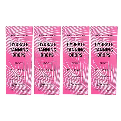 4 X RevolutionBeauty Buildable Hydrate Tanning Drops 30ml • £19.95