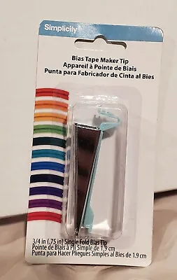 $22 • Buy Simplicity Bias Tape Maker Tip 3/4  Inch Quilt Binding Single Fold  New