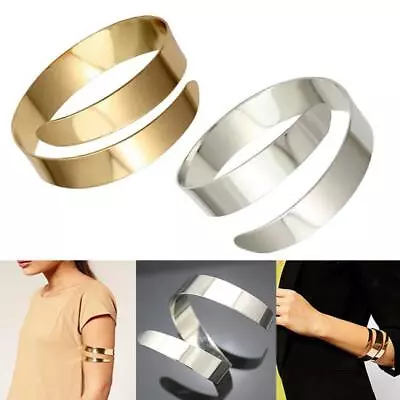 2pcs Women Alloy Swirl Upper Arm Cuff Armlet Armband Bangle Bracelet Jewelry • £7.74