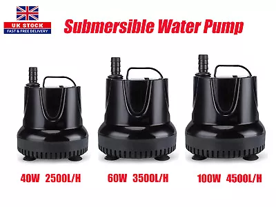 Fountain Aquarium DC 12V Brushless Pump Fish Pond Submersible Water Pump 4500L/H • £9.29