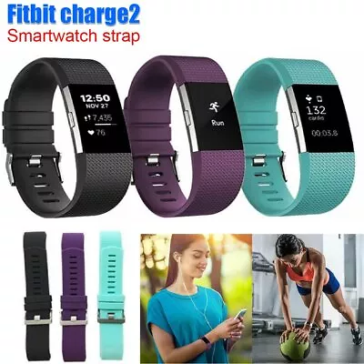$5.99 • Buy For Fitbit Charge 2 Silicone Band Replacement Wristband Watch Strap Bracelet AUS
