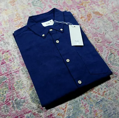 Folk Lewis Button Down Oxford Shirt Size 5 Navy XL RRP £110 YMC Norse APC CP • £68