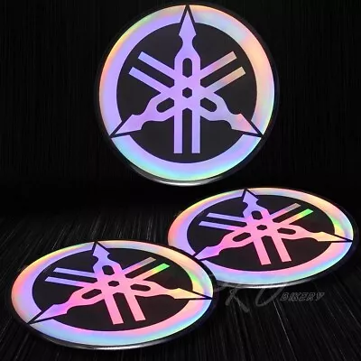 2x 2.125  3D  Laser  Emblem Logo Fairing/Fender/Tank Sticker Yamaha Neo Chrome • $11.98