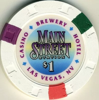 Old $1 MAIN STREET STATION Casino Poker Chip Vintage H/C Mold Las Vegas NV 1996 • $4