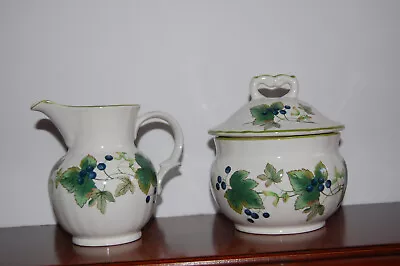 Mikasa Country Classics Chelsea Vine Cream Pitcher & Covered Sugar Bowl  - Mint • $65