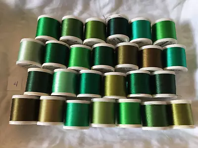Lot Of 26 Spools Madeira Polyneon Polyester Embroidery Greens • $35.95