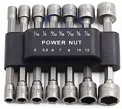 S 14Pcs Power Nuts Driver Drill Bit Tools Set Metric Socket Wrench Screw 1/4''  • $13.99