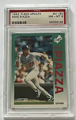 1992 Fleer Update U-92 Mike Piazza Rookie (RC) Rookie PSA 8 • $45