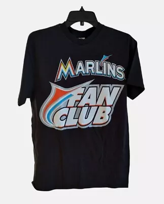 Miami Marlins MLB Adult T Shirt Size Medium Black Marlins Fan Club • $12.99
