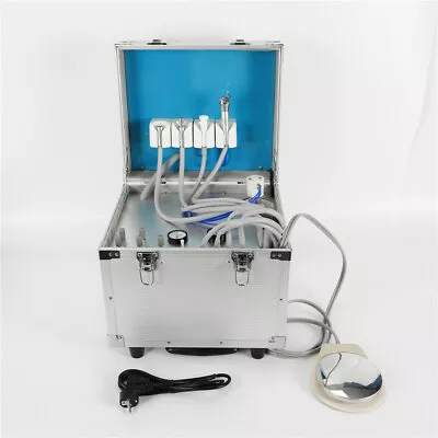 4 Holes Mobile Dental Unit Portable Rolling Case Box With Oilless Air Compresor • $210