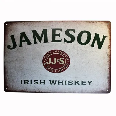 Tin Sign JAMESON IRISH WHISKEY JJ&S DRINK Rustic Decorative Vintage • $13.15