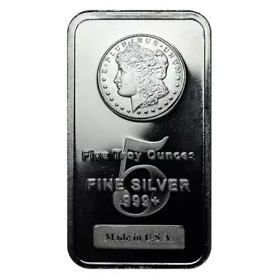 Highland Mint Morgan Dollar Design 5 Oz Silver Bar • £139.70