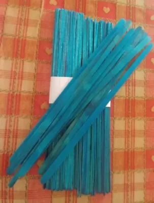 40 Long Turquoise Wooden Lollipop Sticks - Art Craft - Approx 17.5cm X 0.5cm New • £3.49