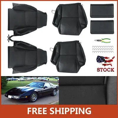 Fit Chevy Corvette C4 Type3 1984-1993 Black Custom Front Seat Covers PU Leather • $96.99