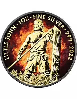 LITTLE JOHN Burning Myths & Legends 1 Oz Silver Coin 2£ United Kingdom 2022 • $23.50