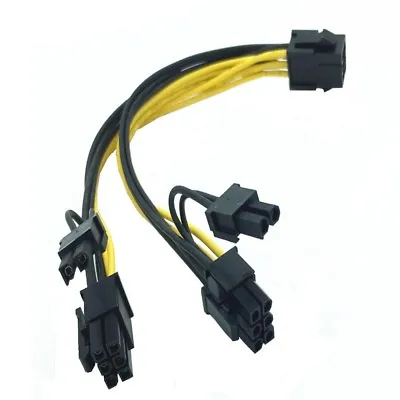 £3.60 • Buy PCI-E 6-pin To 2x 6+2-pin (6-pin/8-pin) Power Splitter Cable PCIE PCI Express`
