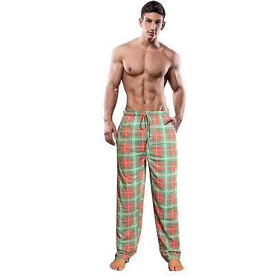 New Mens Pyjamas Lounge Bottoms Pants Nightwear Cotton Checked Tartan Trousers • £5.99
