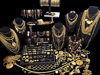 311pc Vintage 2 Now Estate Gold Tone Jewelry Lot Napier Avon Aldo Monet Sugarfix • $405