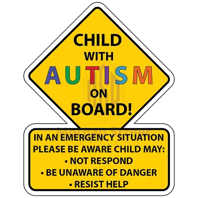 Child With Autism Car Truck Decal Sticker. Alert Responders • $3.99