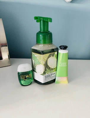 £17.50 • Buy Bath And Body Works Waikiki Beach Coconut Hand Soap, Gel & Cream Bundle *NEW*