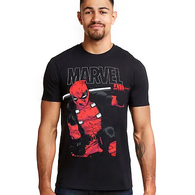 Official Marvel Mens Deadpool Sword T-shirt Black S-2XL • £13.99