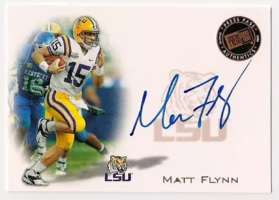 2008 Matt Flynn Press Pass Rookie Auto Lsu Tigers Green Bay Packers • $20