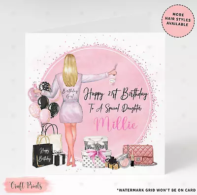 Personalised Birthday Card For Female Granddaughter Daughter 18th 21st 30th 40th • £3.49